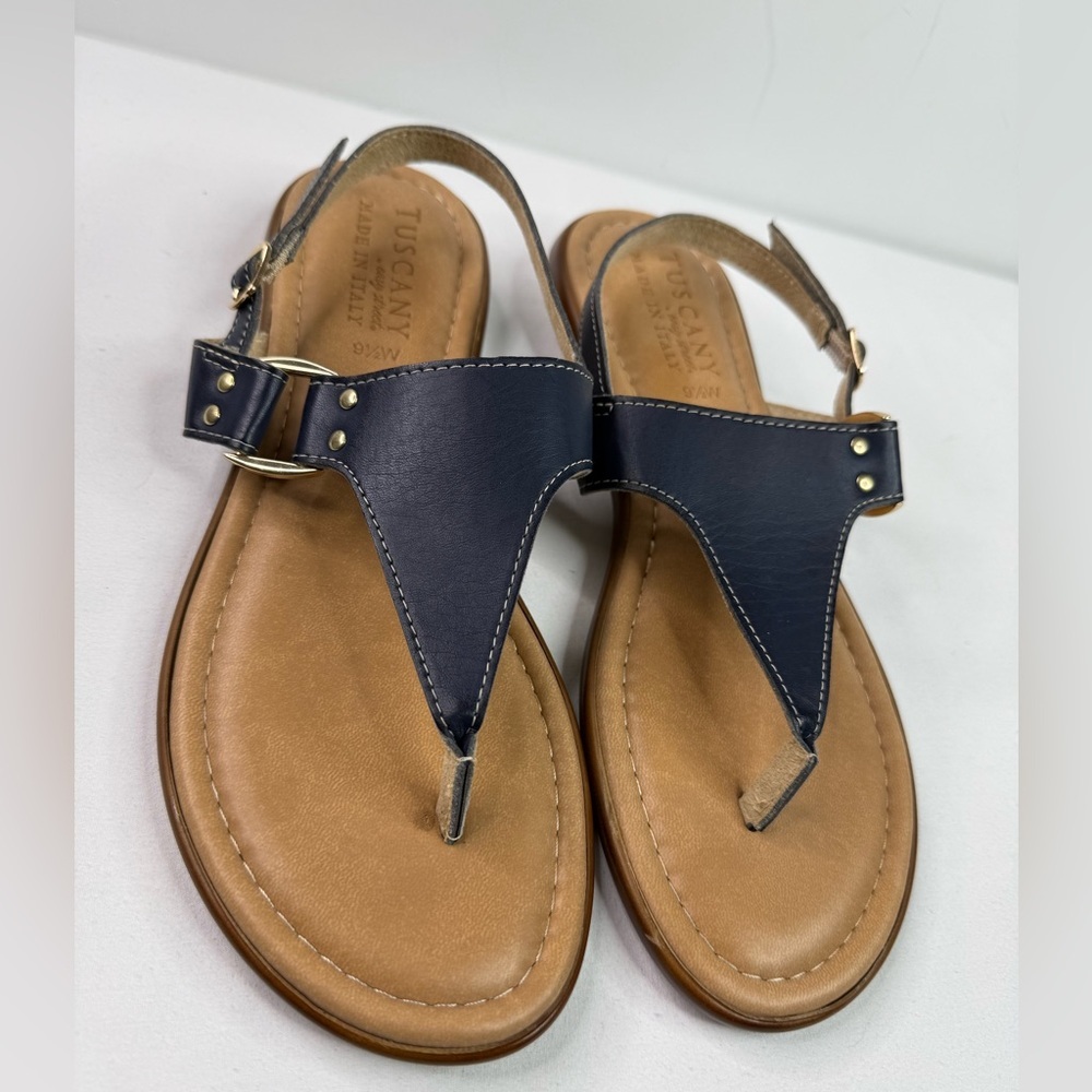 Easy Street Tuscany by Karaleah Slingback Thong Sandals Leather Size 9.5